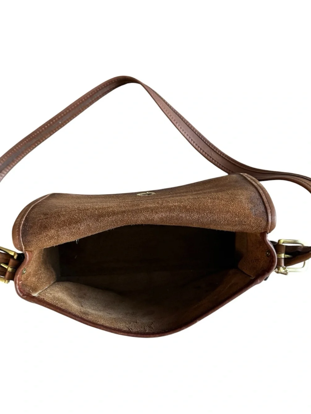 VINTAGE COACH BROWN LEATHER SHOULDER BAG - LARGE CITY BAG